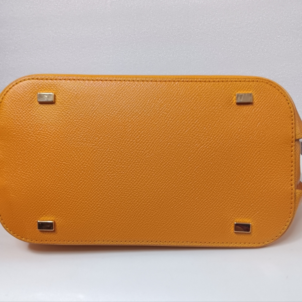 💛 CÉLINE EUC Mustard Leather Tote Crossbody Small Shoulder Bag Gold HW - Picture 11 of 17